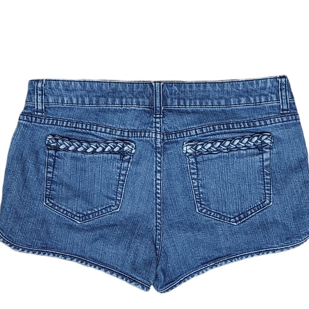 2.1 DENIM SHORT SHORTS WITH BRAIDED DETAIL POCKETS (29) - Picture 8 of 10